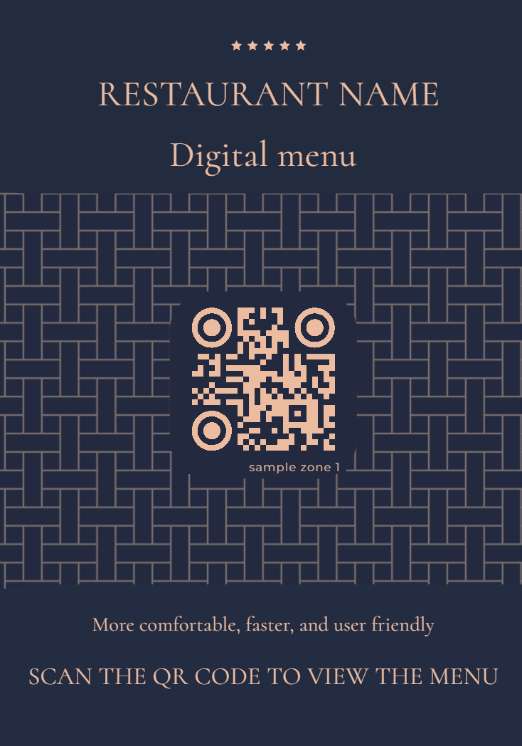 Elegant navy QR poster design