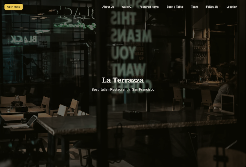 Spork restaurant website preview